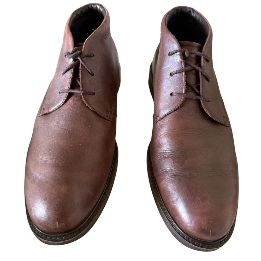 Ecco Vitrus III Brown Leather GoreTex Lace Up Ankle Boots Men’s Size 8 Eu 42